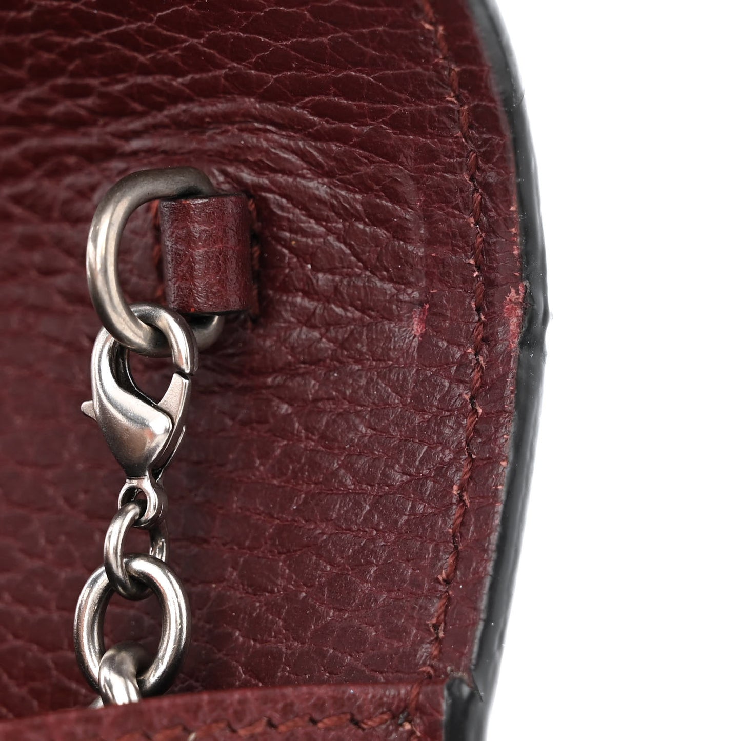 Dollar Calfskin Crystal Mini Dionysus Chain Wallet Vintage Bordeaux
