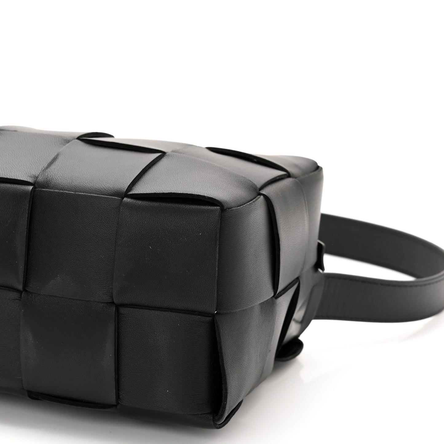 Lambskin Maxi Intrecciato Brick Cassette Bag Black