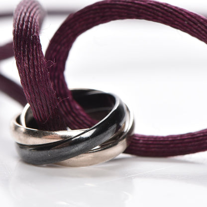 Cartier 18K White Gold Ceramic Trinity Cord Bracelet Purple 4 of 9