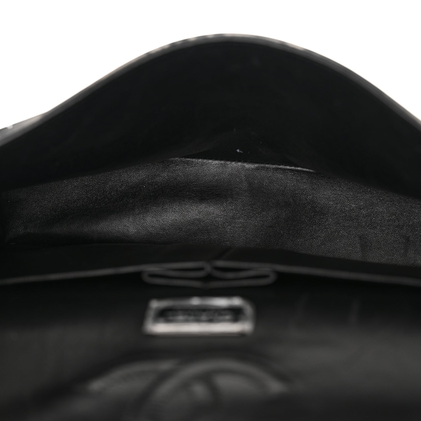 Metallic Lambskin Painted Feministe Newsprint Medium Double Flap So Black