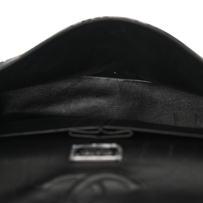 Chanel Metallic Lambskin Painted Feministe Newsprint Medium Double Flap So Black 5 of 14