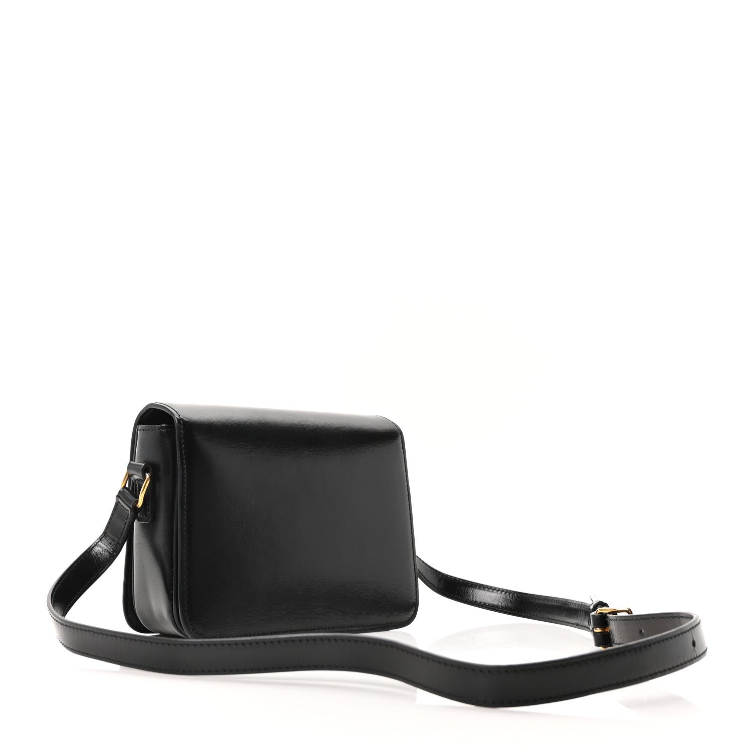 Celine Shiny Calfskin Teen Triomphe Black 3 of 10