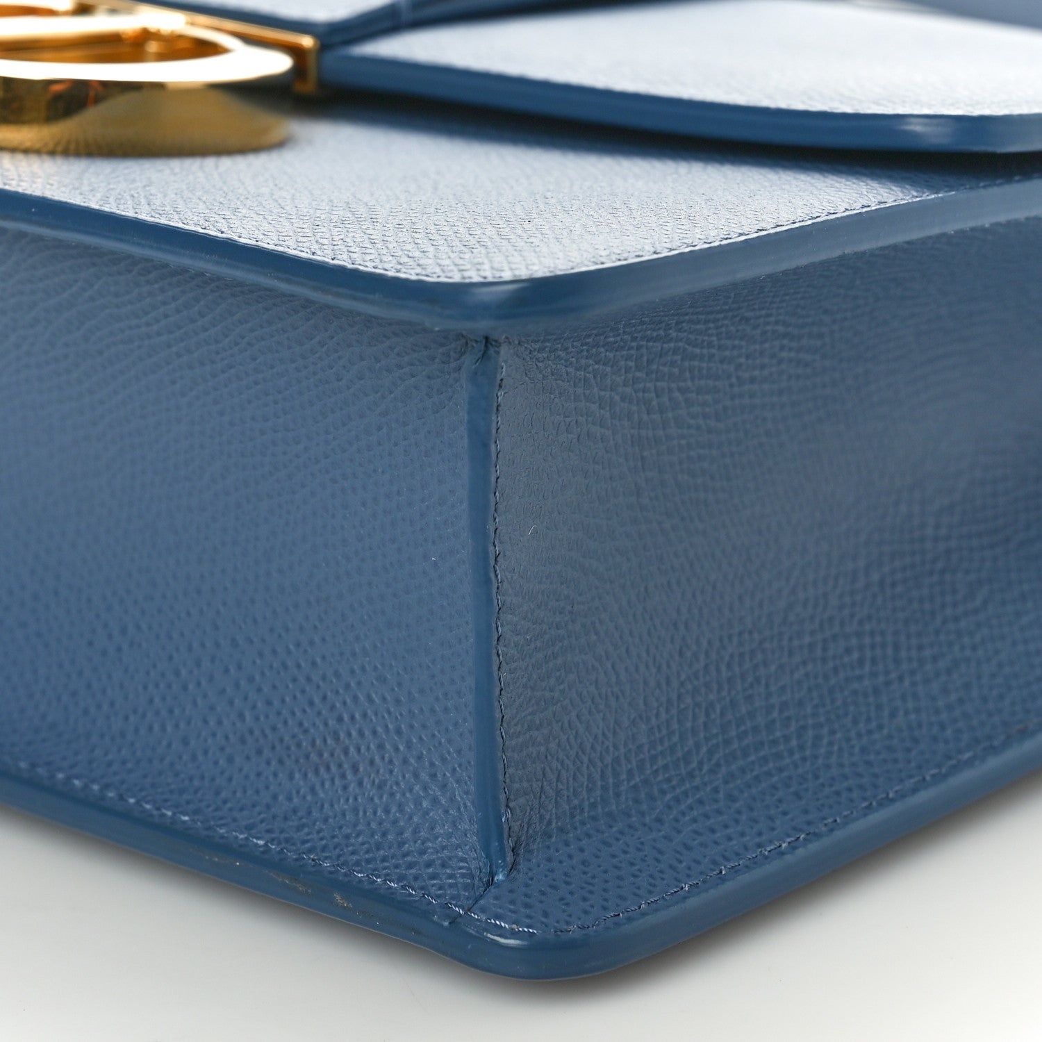 Christian Dior Grained Calfskin 30 Montaigne Flap Bag Blue 9 of 9
