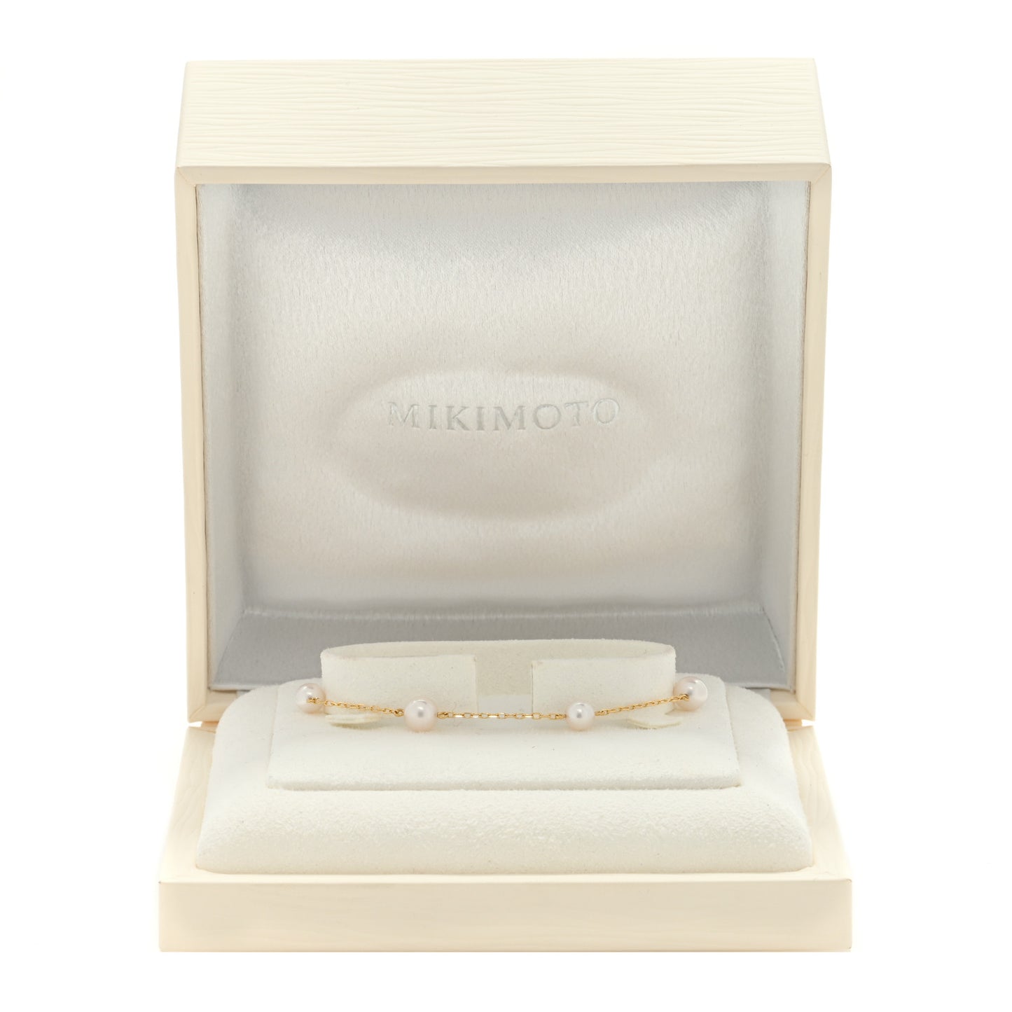 18K Yellow Gold Akoya Pearl 6mm Station Bracelet