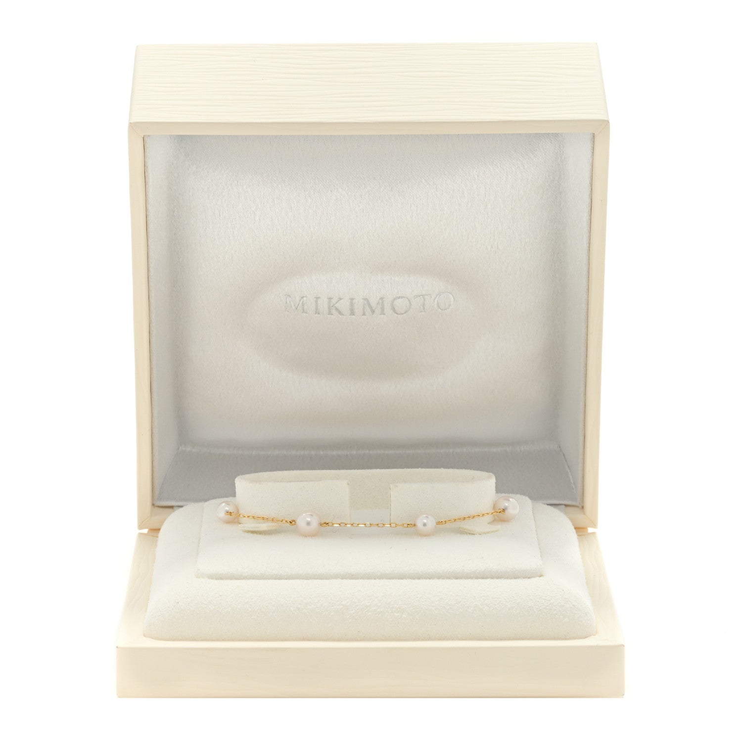 Mikimoto 18K Yellow Gold Akoya Pearl 6mm Station Bracelet 4 of 4
