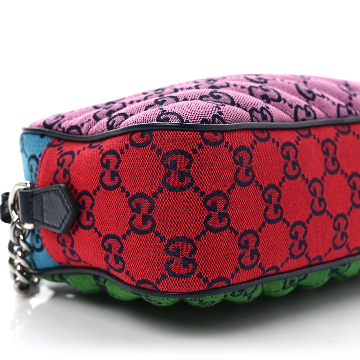 Gucci Monogram Multicolor Matelasse Diagonal Small GG Marmont Chain Shoulder Bag Pink Blue Green Red Light Blue 8 of 9