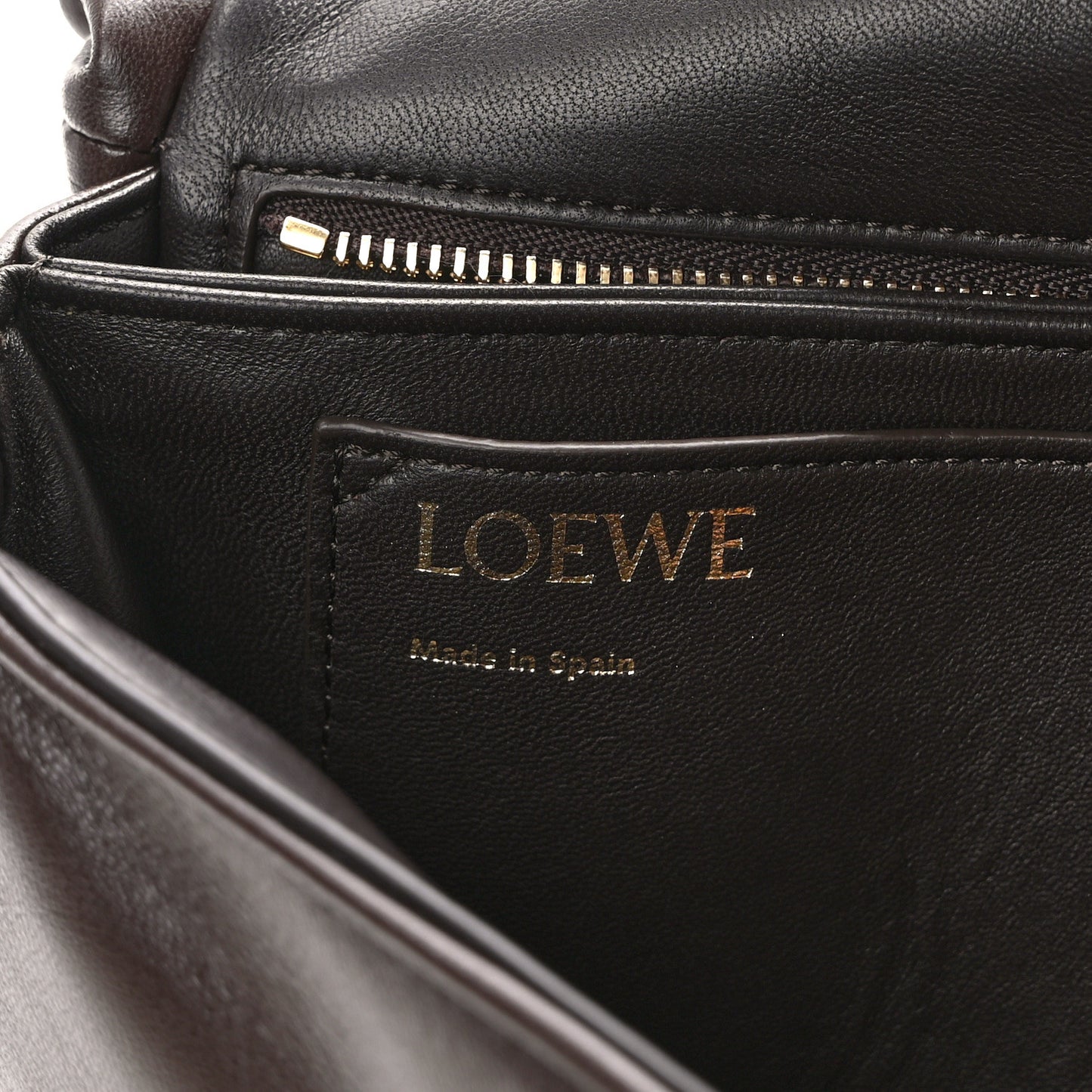 Lambskin Goya Puffer Bag Dark Chocolate