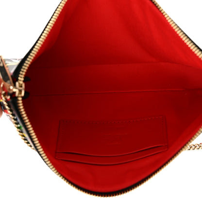 Christian Louboutin Calfskin Logo Loubila Chain Clutch Black Multicolor 5 of 10