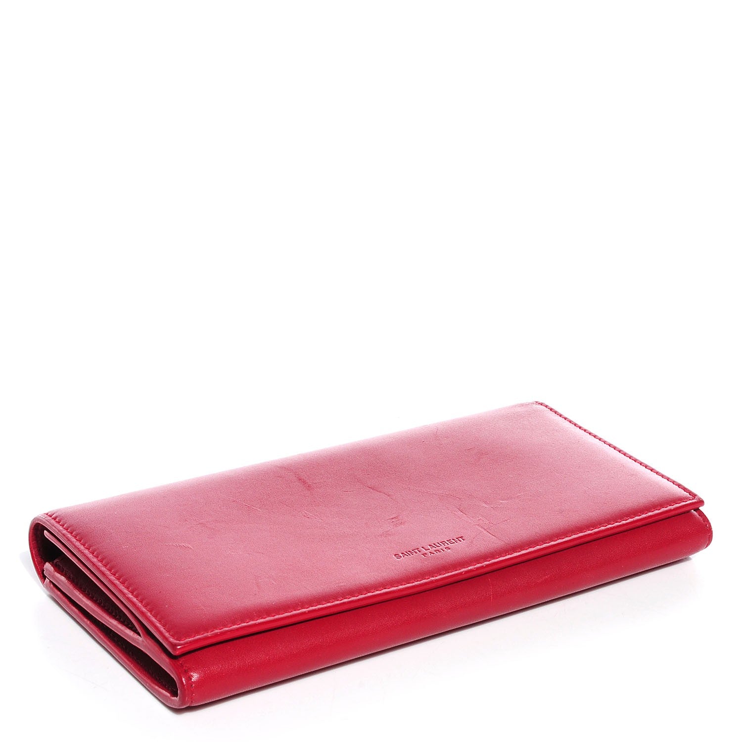 Saint Laurent Leather Classic Large Marquage Flap Wallet Red 4 of 8