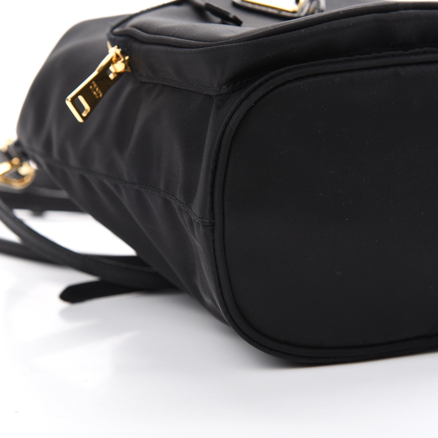 Prada Saffiano Tessuto Nylon Mini Bucket Crossbody Bag Black 10 of 11
