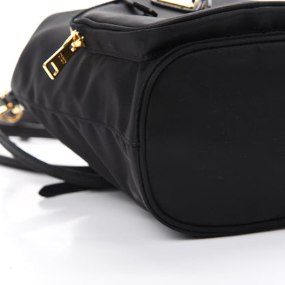Prada Saffiano Tessuto Nylon Mini Bucket Crossbody Bag Black 10 of 11