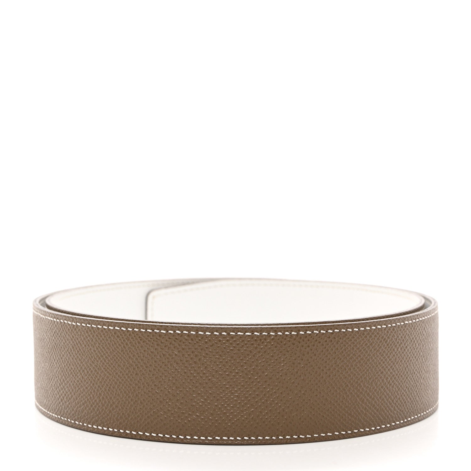 Hermes Epsom 42mm Belt Strap 90 White Etoupe 3 of 9