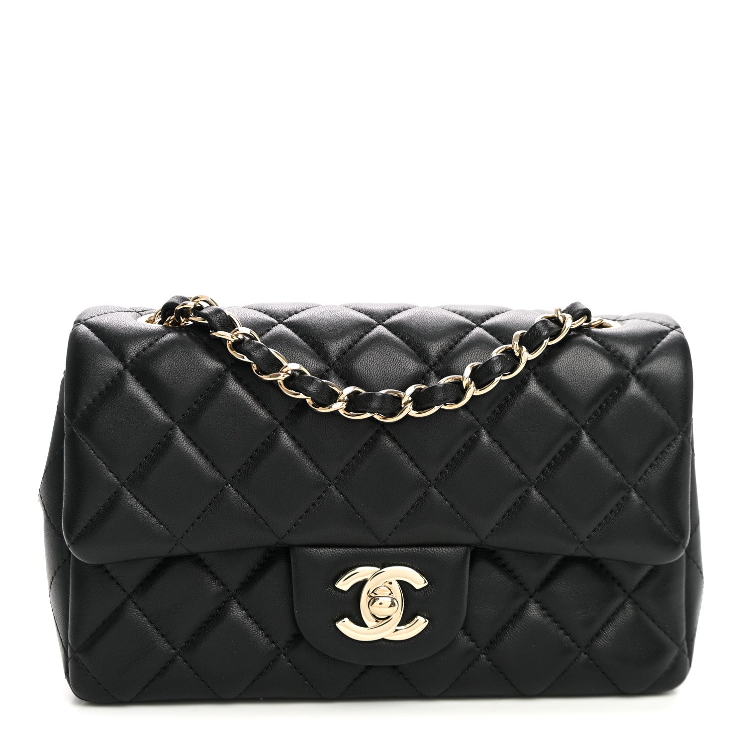 Chanel Lambskin Quilted Mini Rectangular Flap Black 1 of 11
