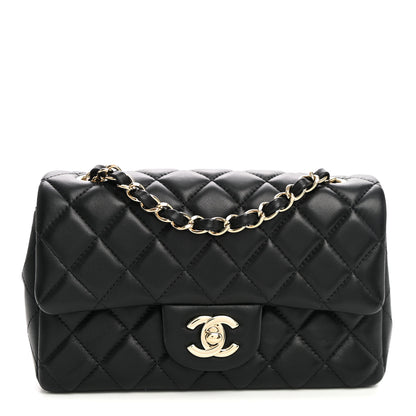 Chanel Lambskin Quilted Mini Rectangular Flap Black 1 of 11