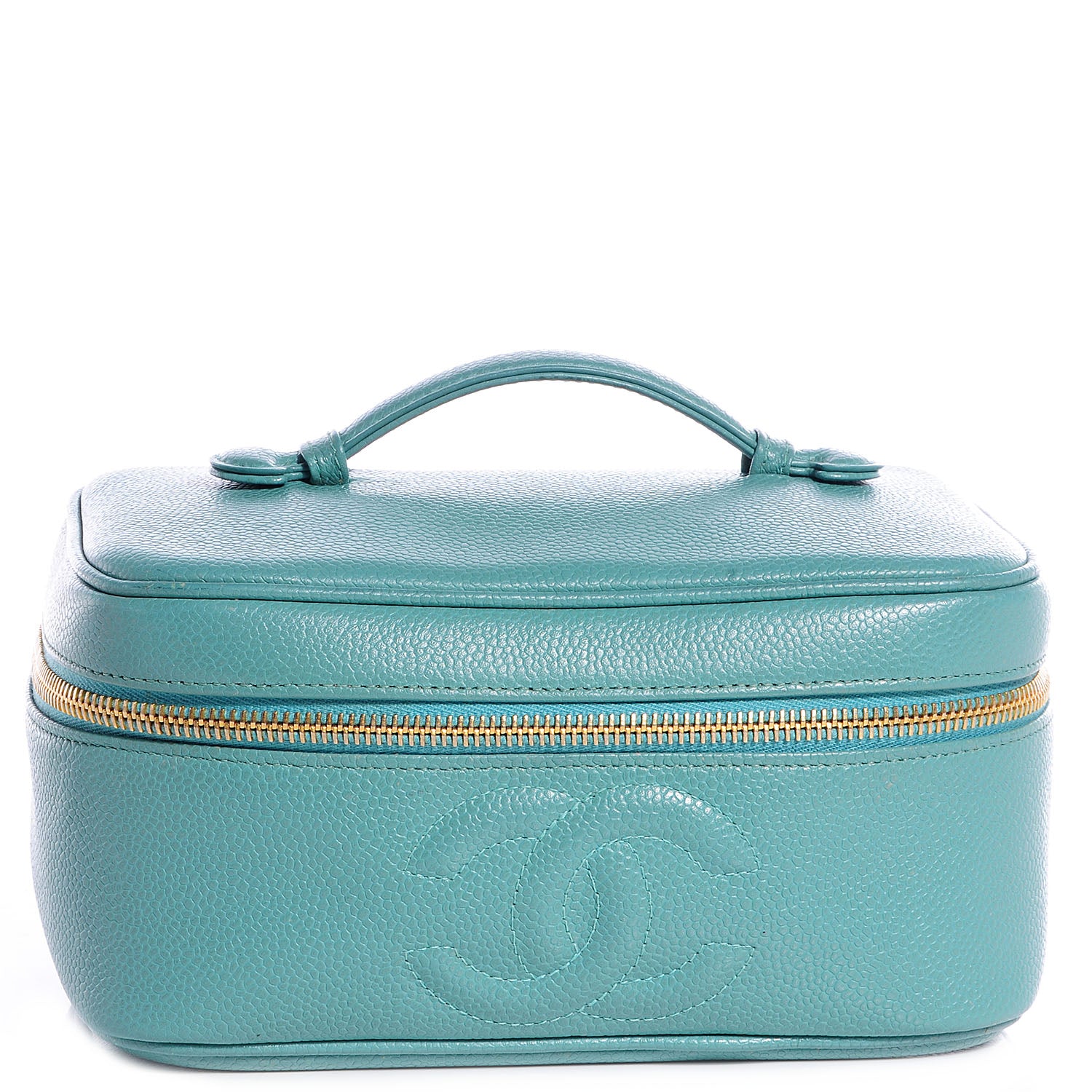 Chanel Caviar Vanity Cosmetic Bag Green 1 of 8