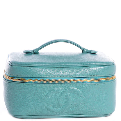 Chanel Caviar Vanity Cosmetic Bag Green 1 of 8