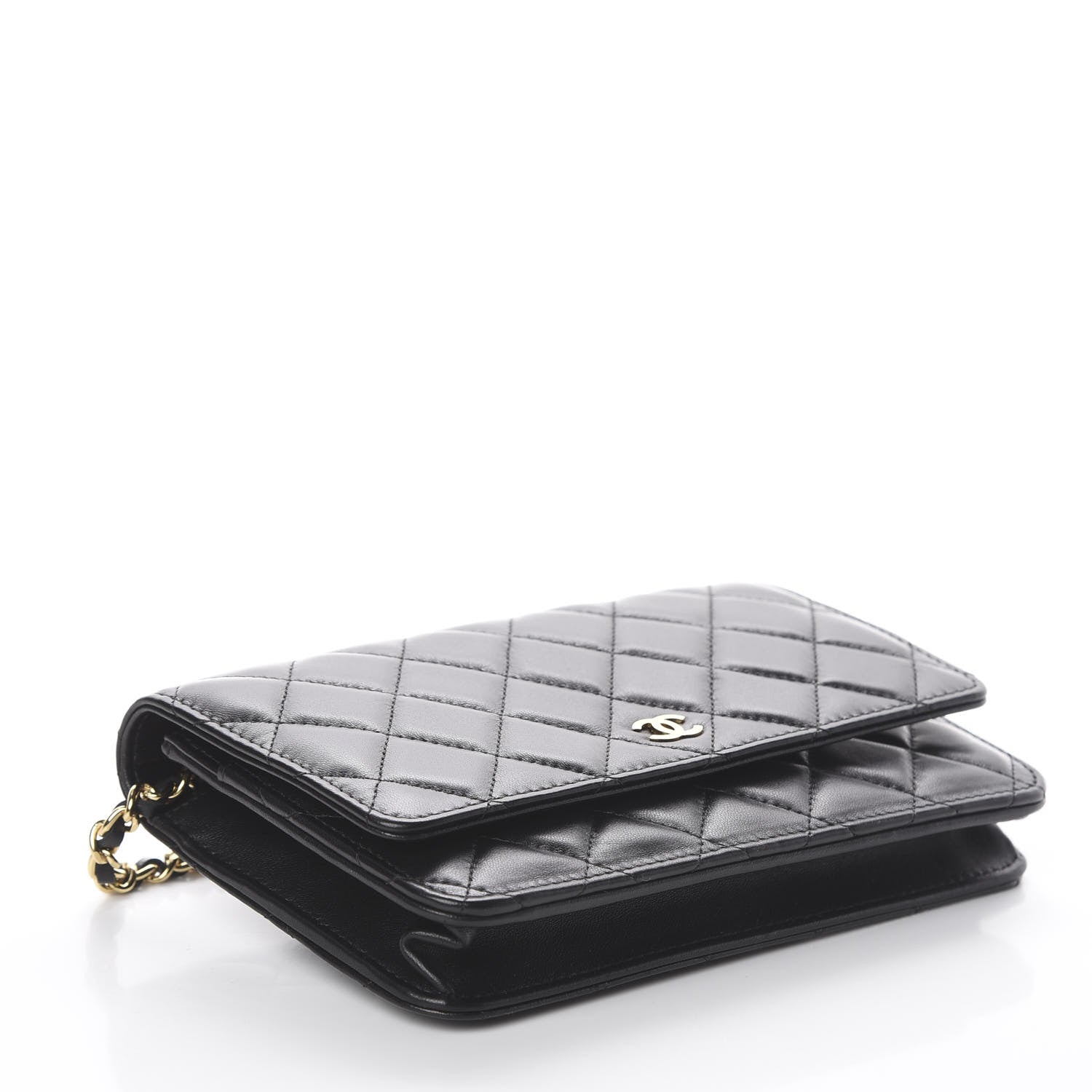 Chanel Lambskin Quilted Wallet On Chain WOC Black 3 of 9