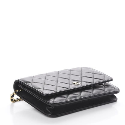 Chanel Lambskin Quilted Wallet On Chain WOC Black 3 of 9