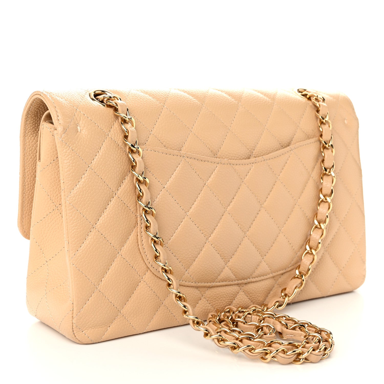 Chanel Caviar Quilted Medium Double Flap Beige 3 of 10