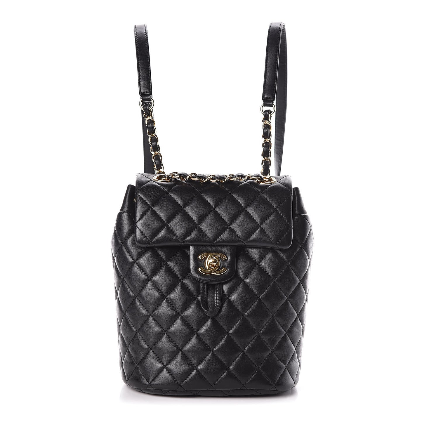 Calfskin Quilted Mini Urban Spirit Backpack Black