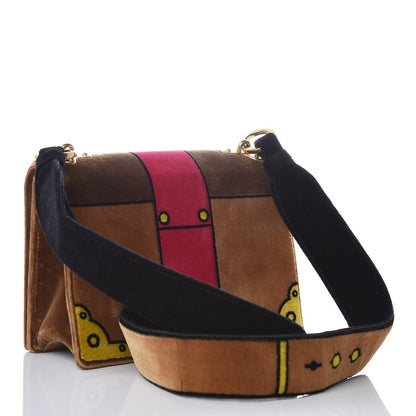 Prada Velvet Cahier Shoulder Bag Cammello 3 of 7