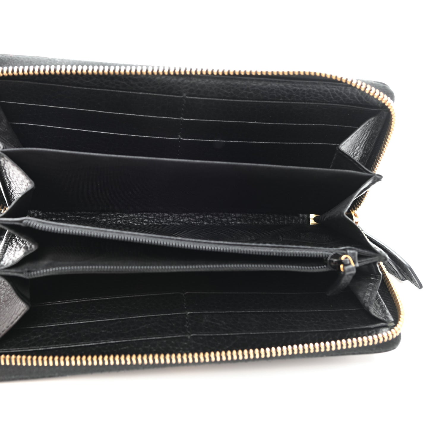 Dollar Calfskin GG Marmont Zip Around Wallet Black