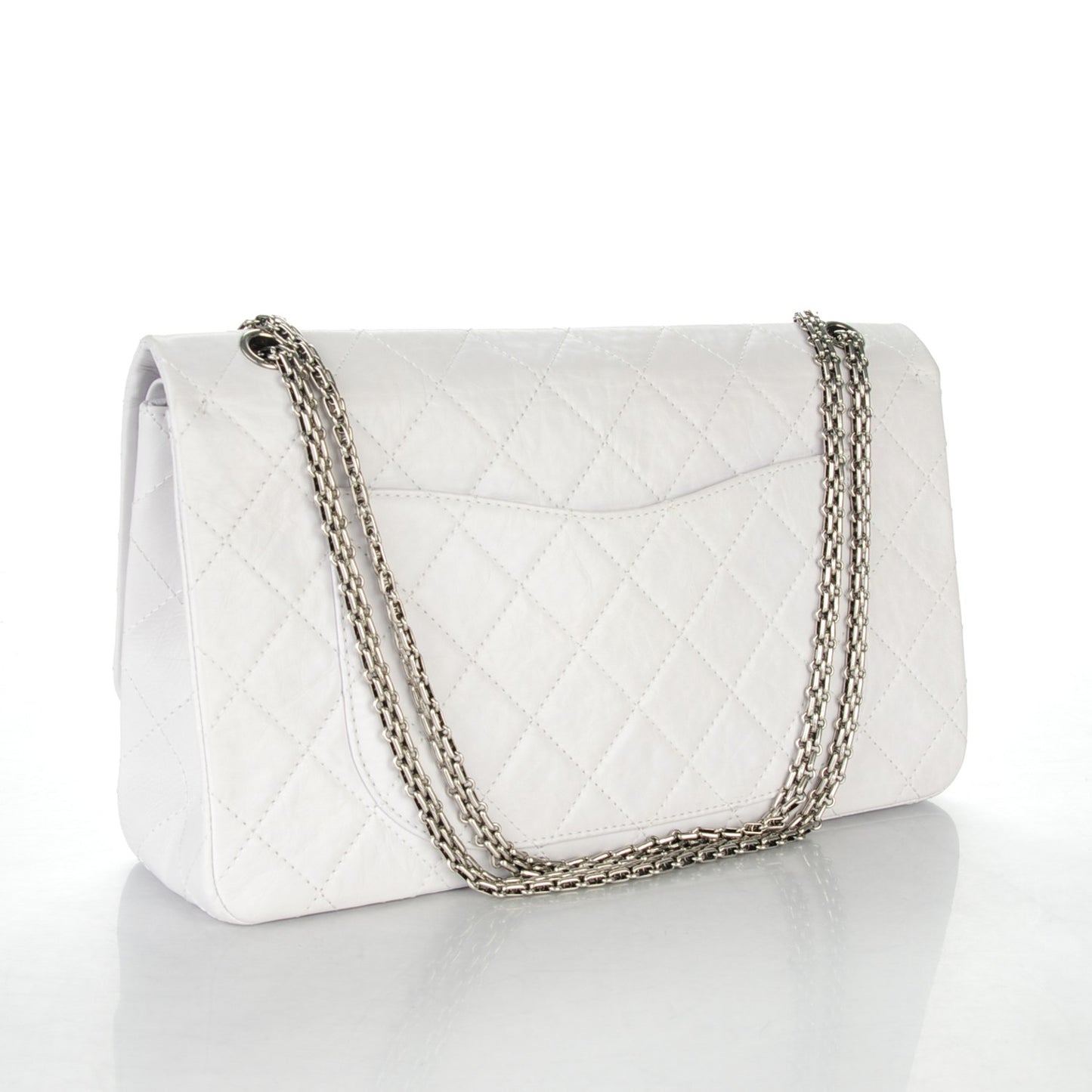 Aged Calfskin Quilted 50th Anniversary 2.55 Reissue 228 Flap White
