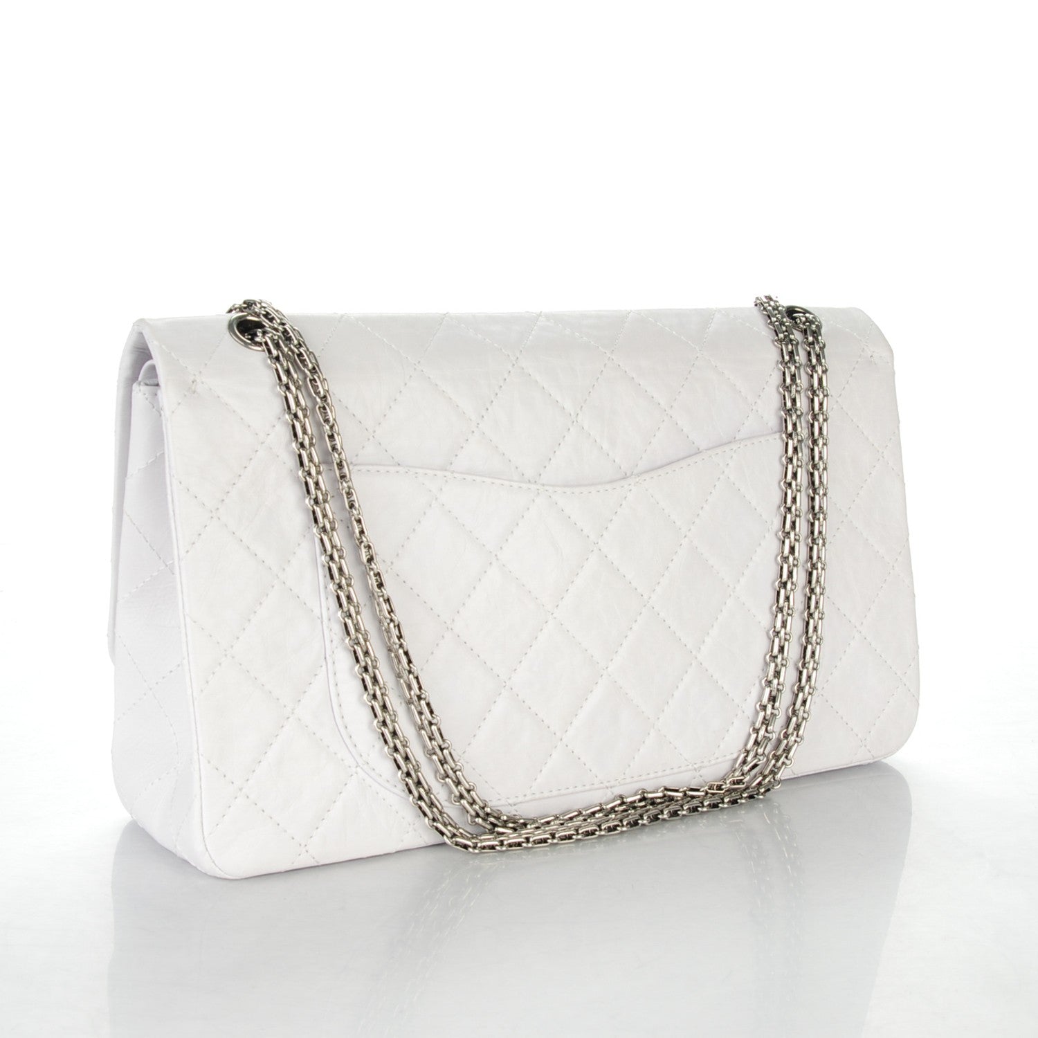 Chanel Aged Calfskin Quilted 50th Anniversary 2.55 Reissue 228 Flap White 3 of 8