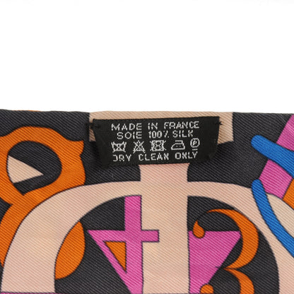 Hermes Silk Le Nombre D'Or Twilly Cobalt Rose Roux 3 of 5