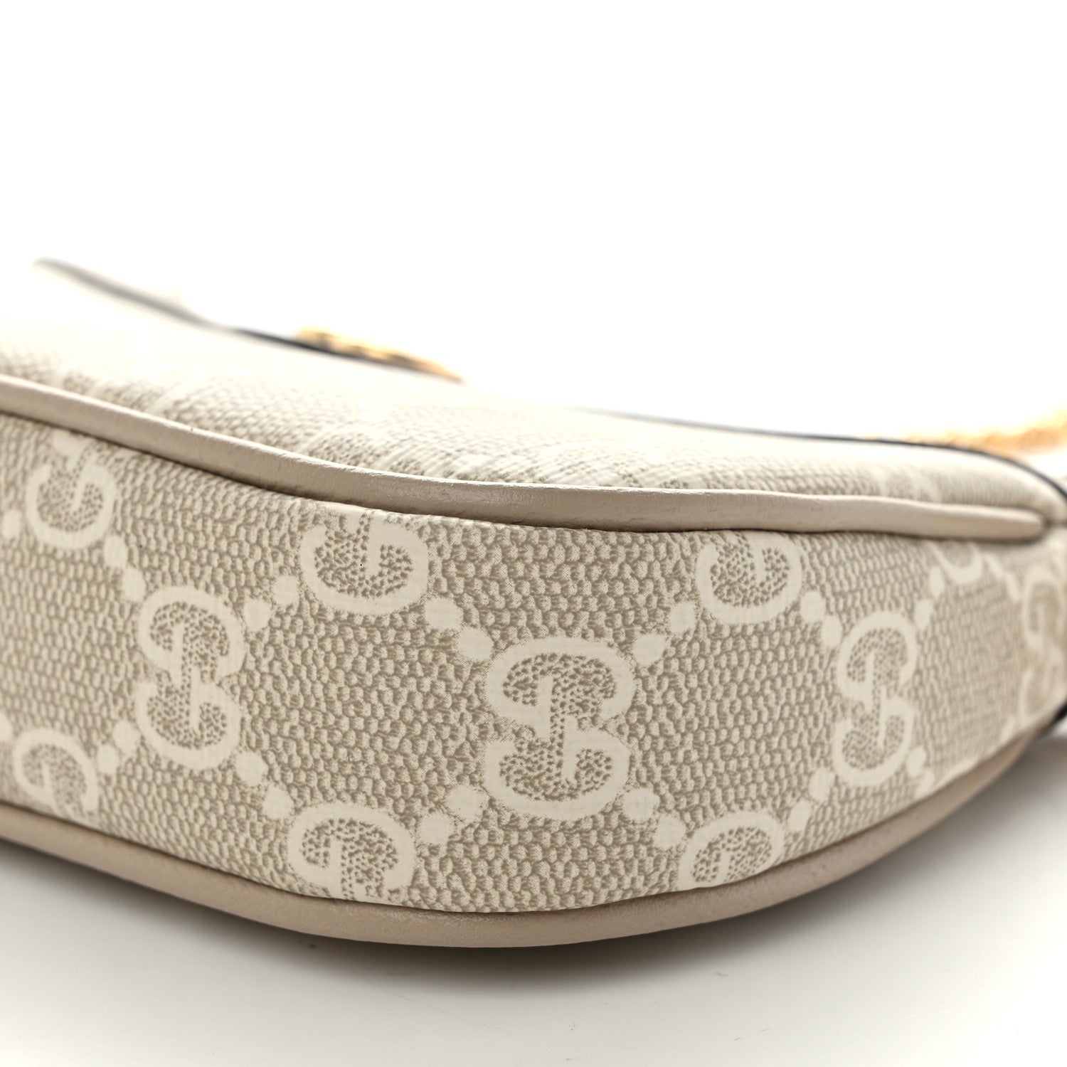 Gucci GG Supreme Monogram Textured Dollar Calfskin Web Mini Ophidia GG Handbag Beige Mystic White Oatmeal 10 of 11