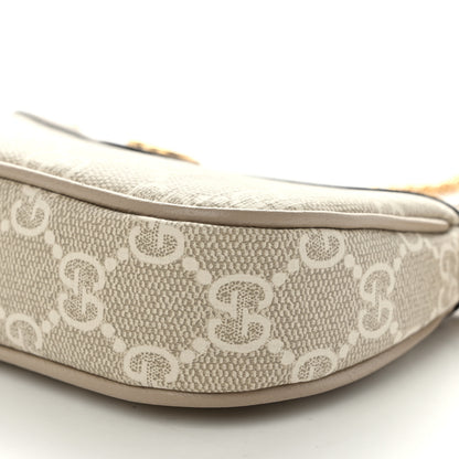 Gucci GG Supreme Monogram Textured Dollar Calfskin Web Mini Ophidia GG Handbag Beige Mystic White Oatmeal 10 of 11