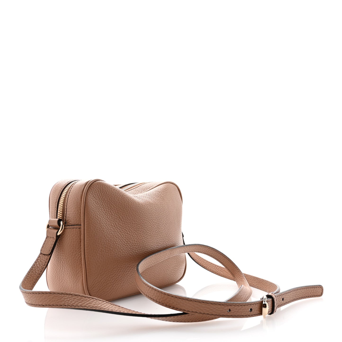 Pebbled Calfskin Small Soho Disco Bag Camelia
