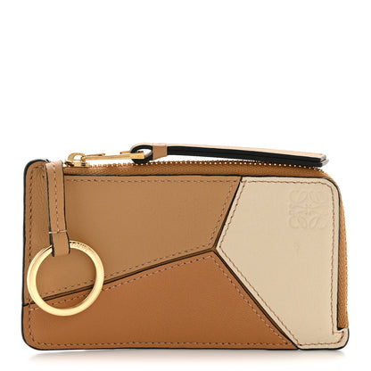 Loewe Calfskin Puzzle Colorblock Coin Card Holder Dune 1 of 8
