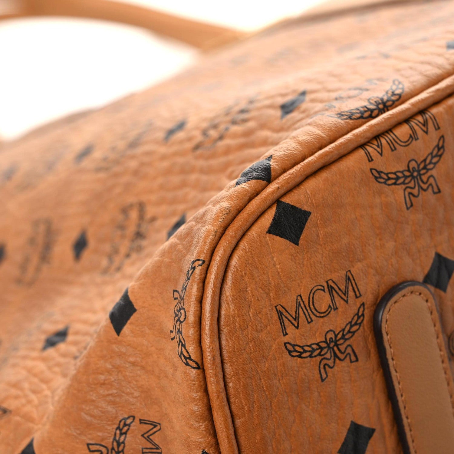 MCM Visetos Large Liz Reversible Shopper Tote Cognac 4 of 19