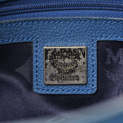 MCM Calfskin Studded Tote Bag Blue 6 of 24