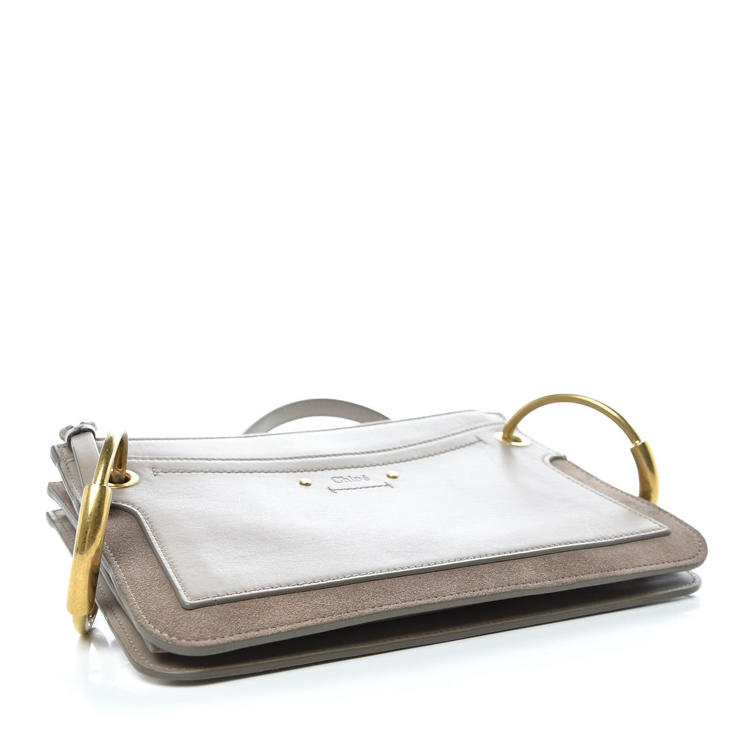 Calfskin Suede Small Roy Bag Motty Grey