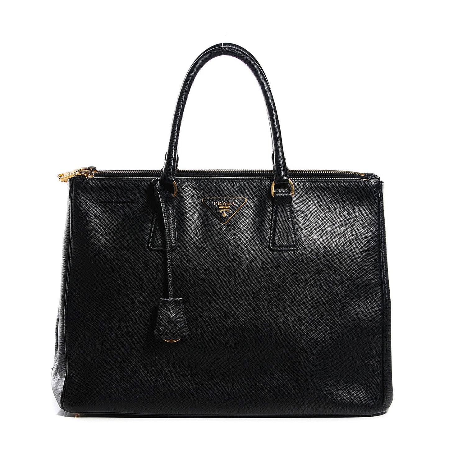 Saffiano Large Galleria Double Zip Tote Black