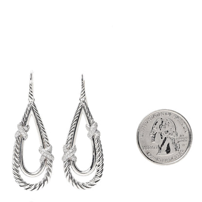 David Yurman Sterling Silver Diamond X Drop Earrings 2 of 4