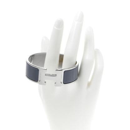 Hermes Enamel Wide Clic Clac H Bracelet PM Ardoise 2 of 6