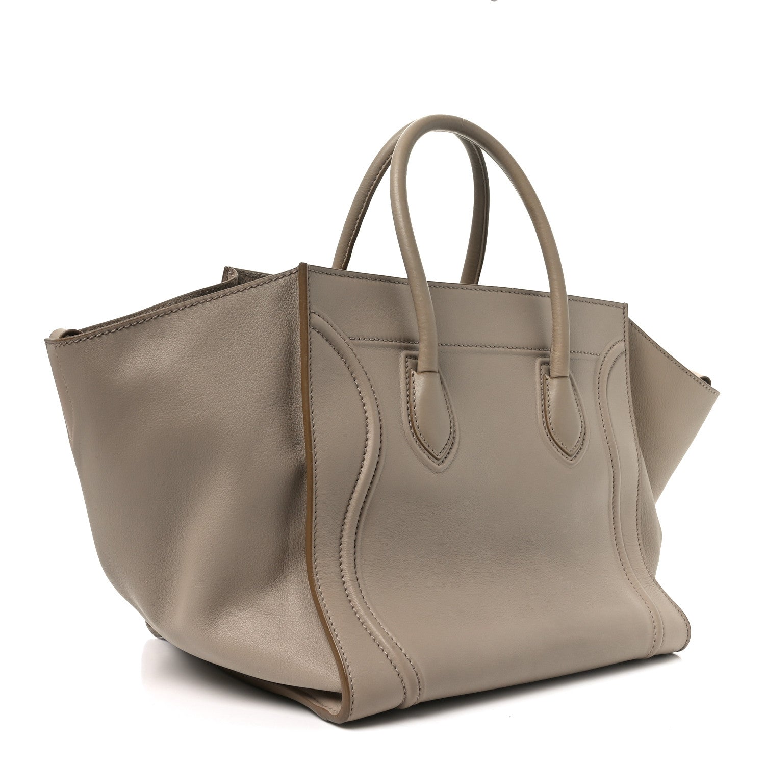 Celine Supple Calfskin Medium Phantom Luggage Beige 3 of 10