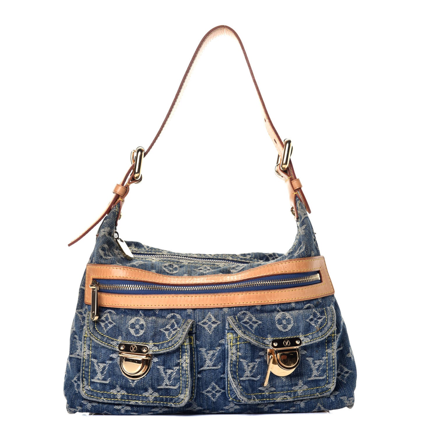 Louis Vuitton Monogram Denim Baggy PM Blue 1 of 10