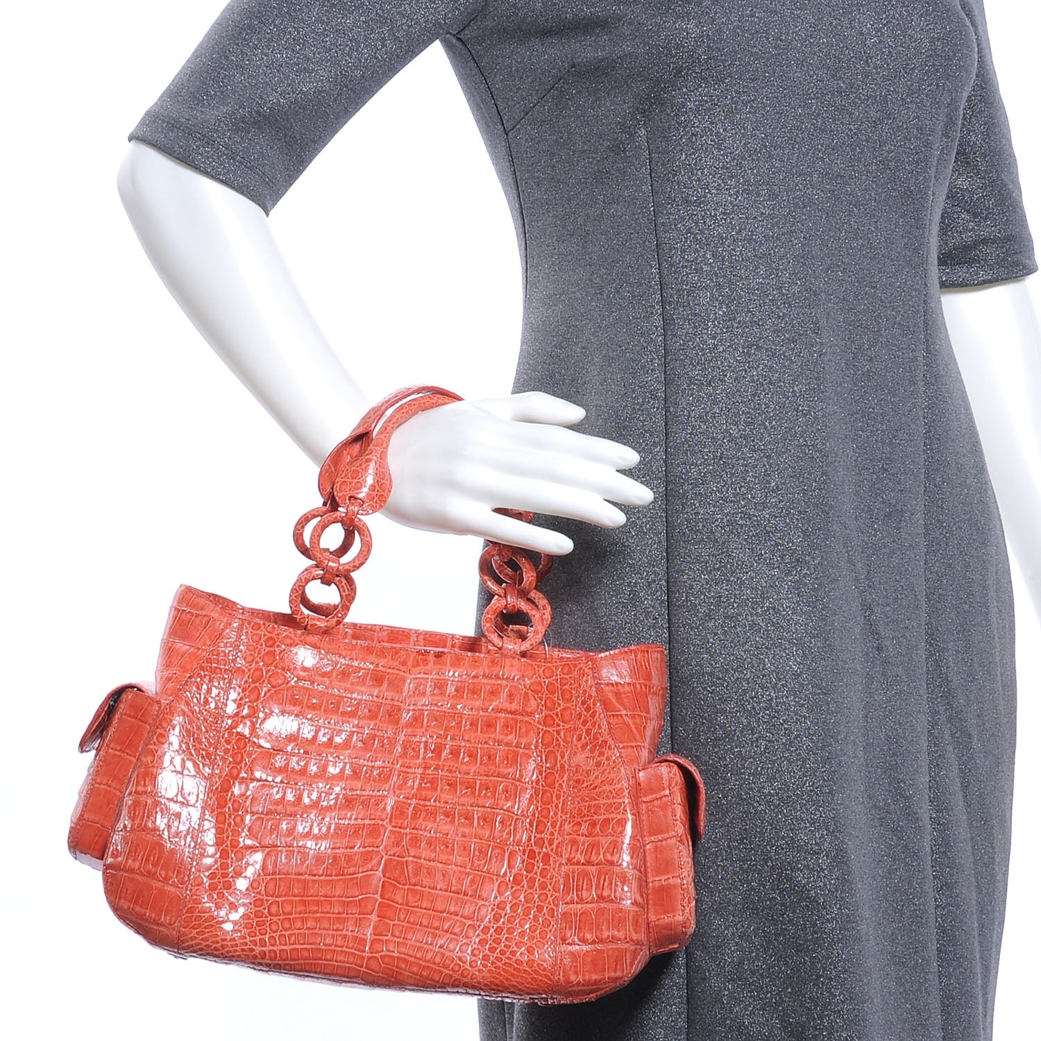 Nancy Gonzalez Crocodile Handbag Orange 2 of 6