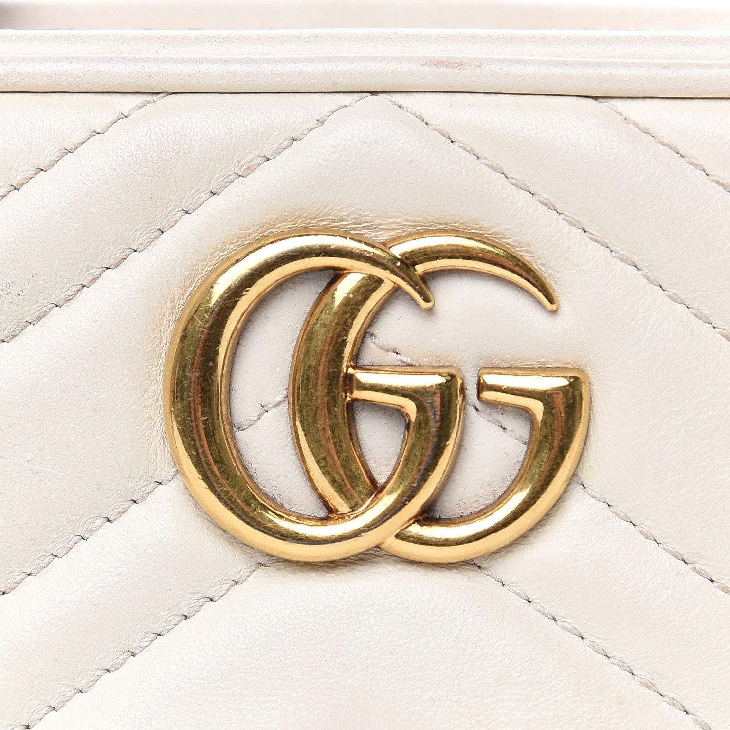 Gucci Calfskin Matelasse Mini GG Marmont Chain Shoulder Bag White 14 of 18