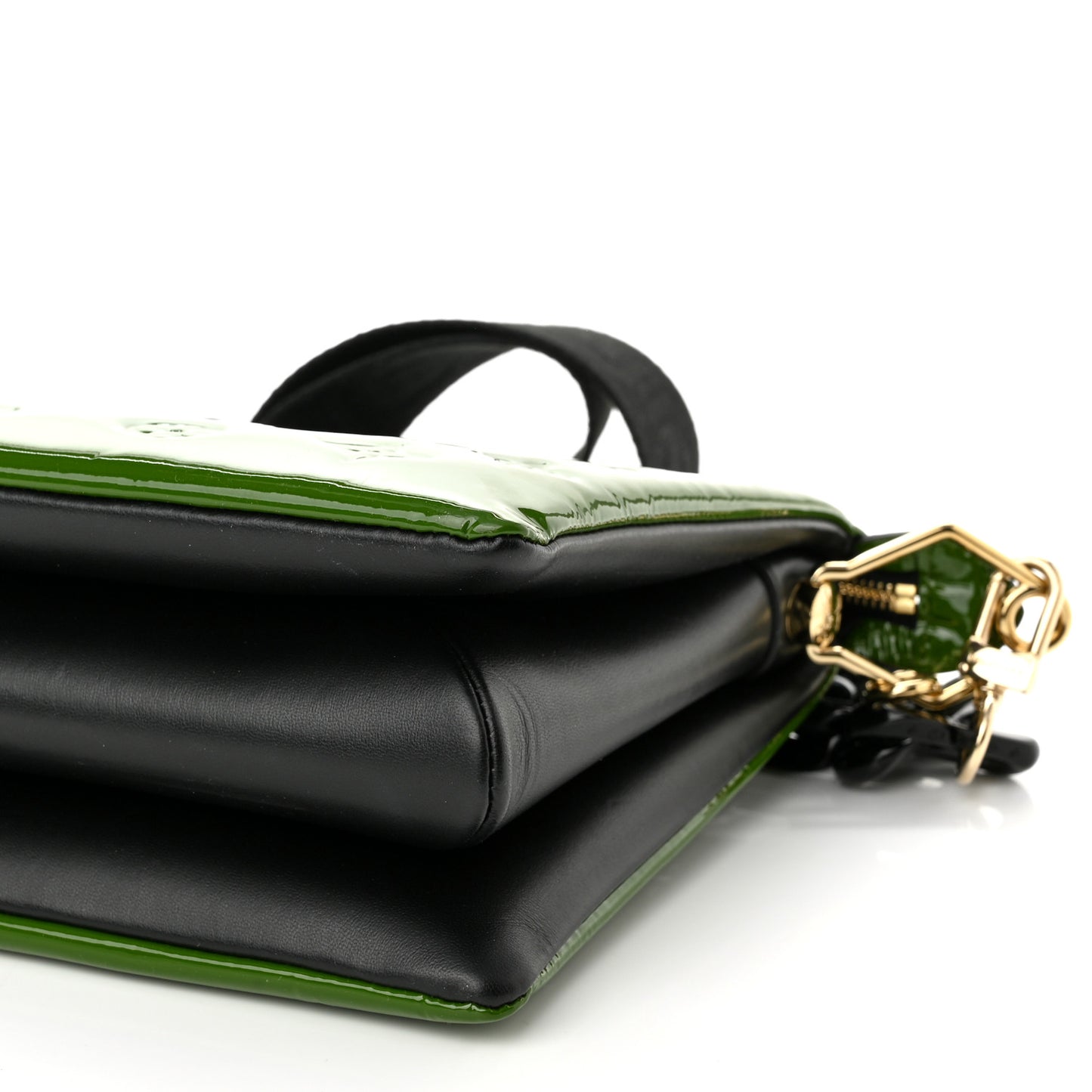 Patent Embossed Monogram Coussin PM Green Black