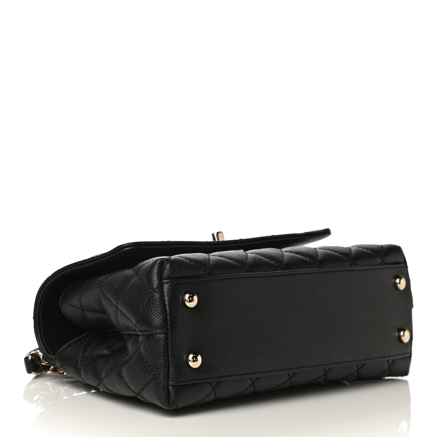 Caviar Quilted Mini Coco Handle Flap Black