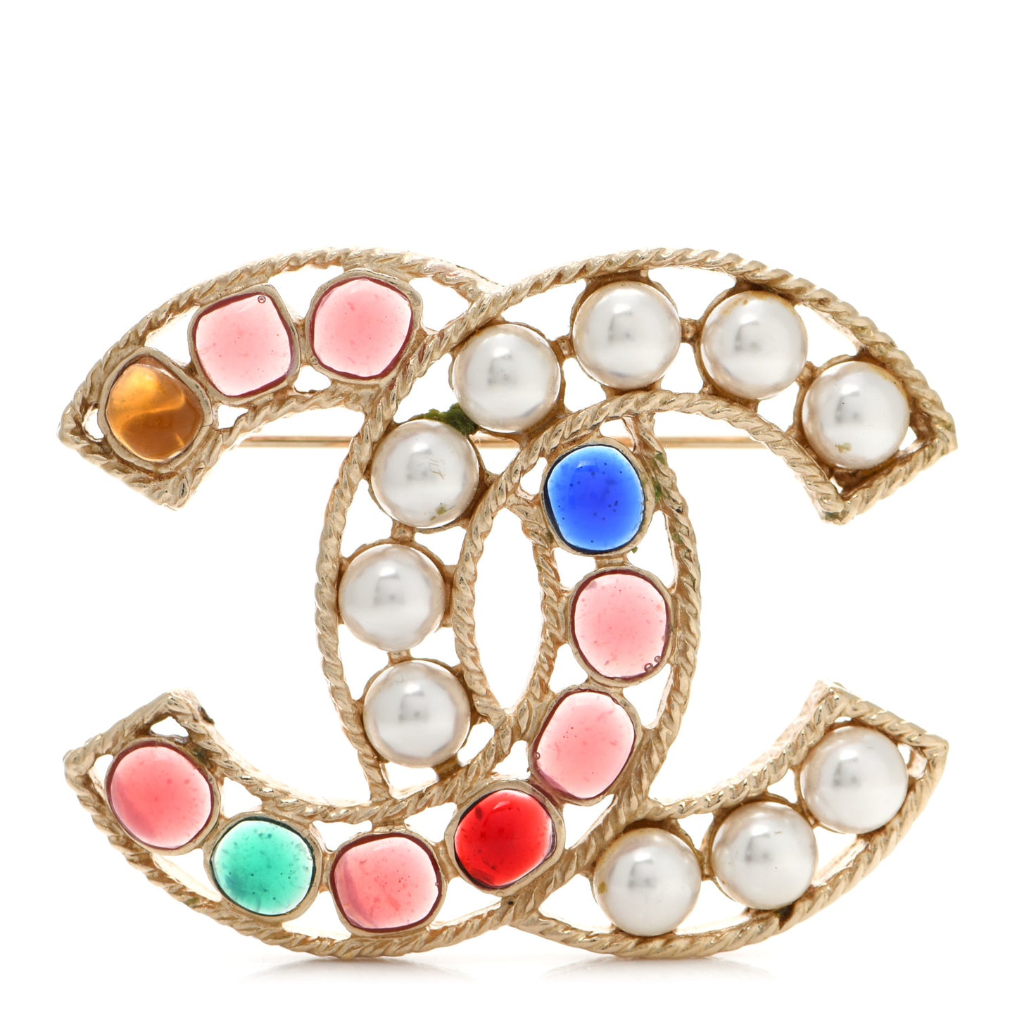 Pearl Gripiox CC Brooch Multicolor Light Gold