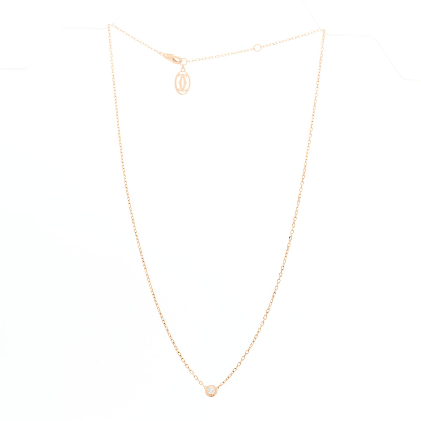 18K Pink Gold Diamond SM D'Amour Pendant Necklace