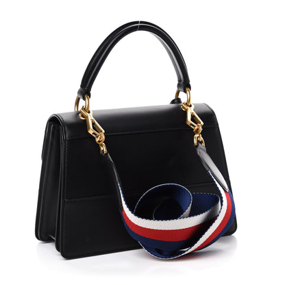 Gucci Calfskin Sylvie Web Small Queen Margaret Top Handle Bag Black 3 of 11