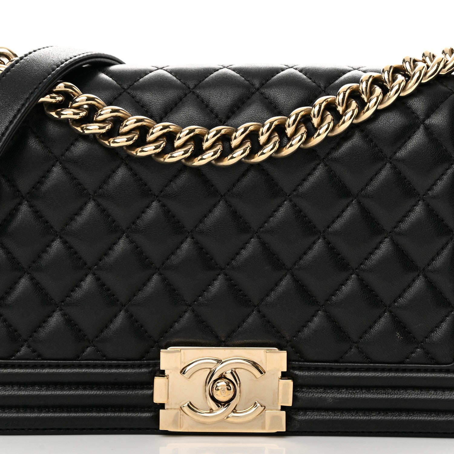 Chanel Lambskin Quilted Medium Boy Flap Black 8 of 15