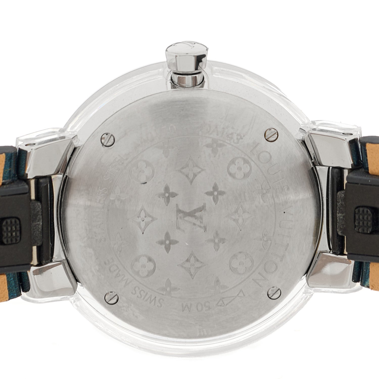 Louis Vuitton Stainless Steel Vernis Diamond 28mm Tambour Slim Quartz Watch 4 of 5